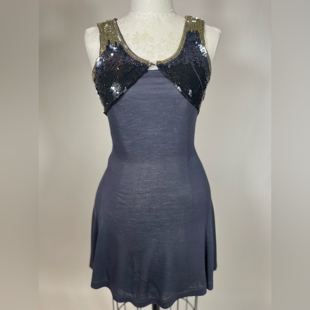 Kate Moss topshop sequin dress Charcoal color.